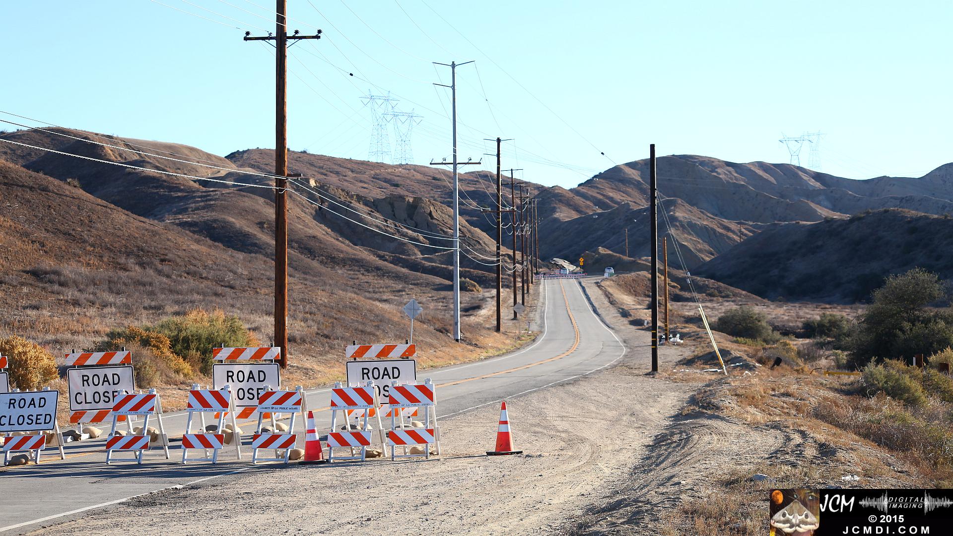 Landslide and road damage at Vasquez Canyon Road in Santa Clarita, CA filmed 11-23-2015